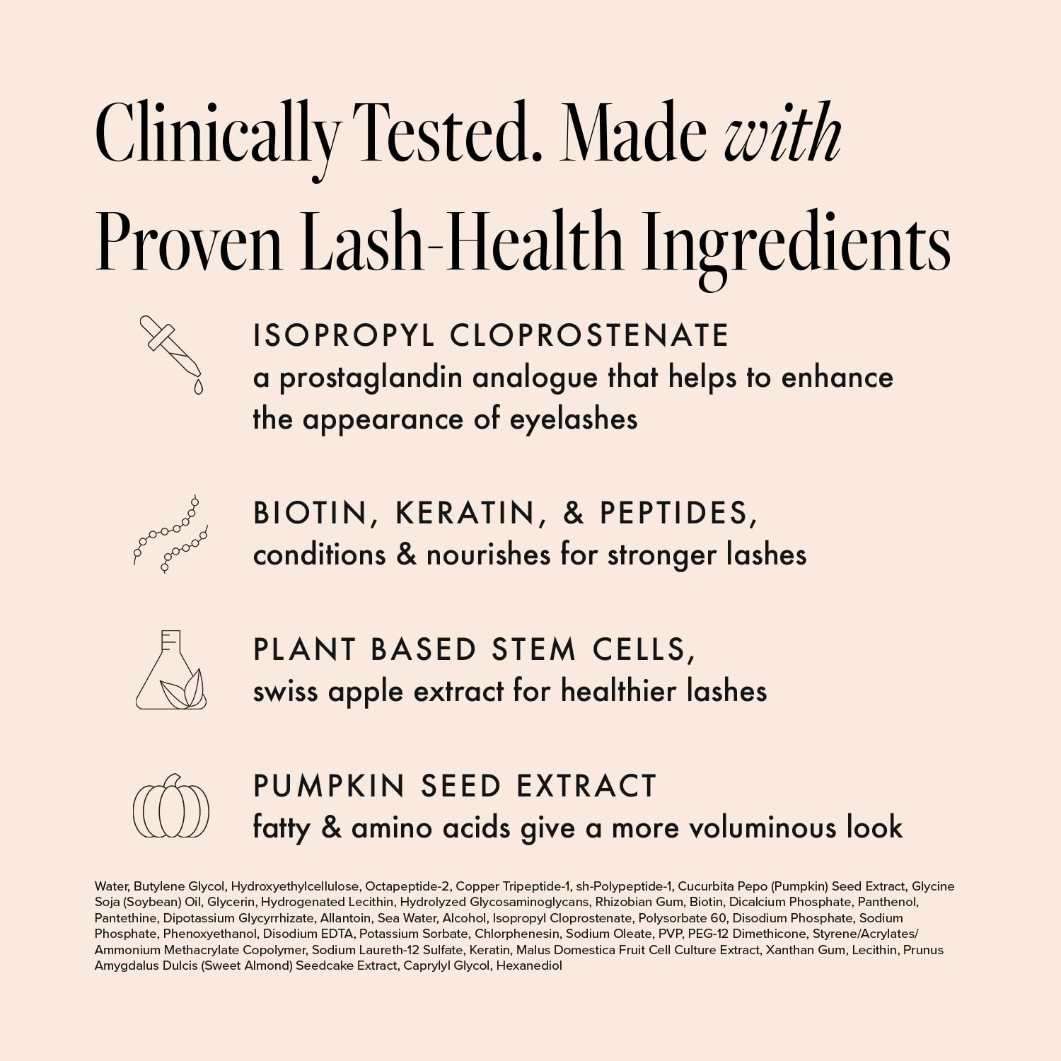 Lash Serum, Eyelash Serum for Longer, Thicker, and Fuller Looking Natural Eyelashes, (Full Size, 3 Month Supply)