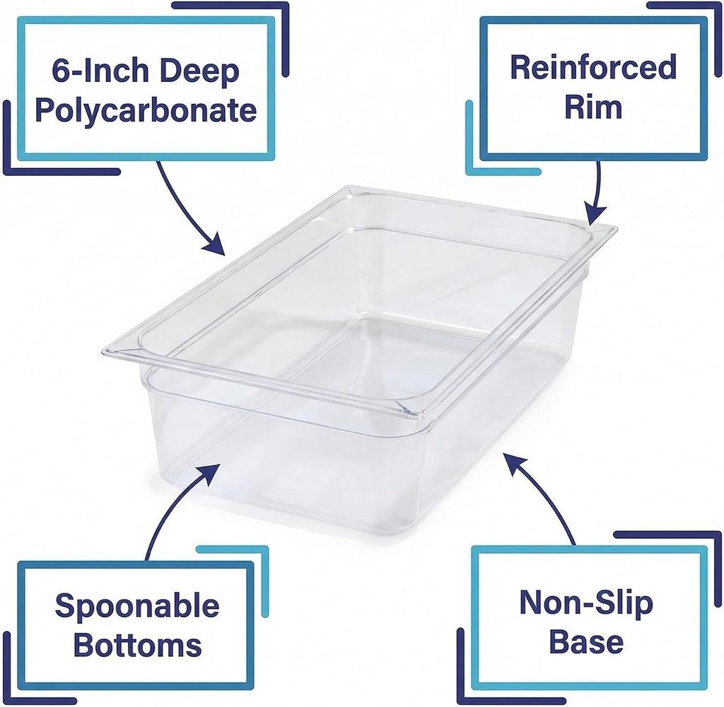 Carlisle StorPlus Polycarbonate Food Pan, Full Size, 19.4 Qt, 1 Ct, Clear