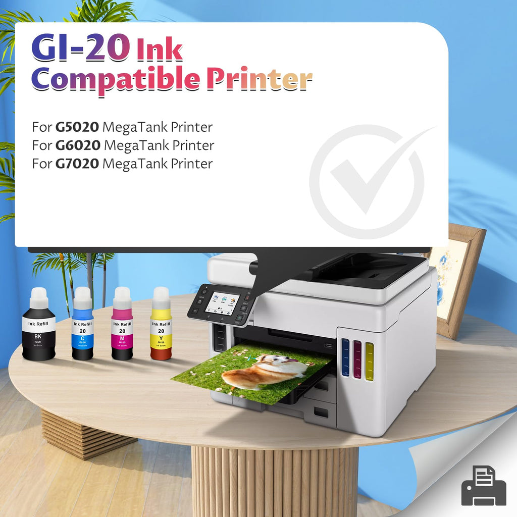 G6020 G7020 GI-20 Ink Refill Bottles Compatible for Canon 20 GI-20 GI20 Ink