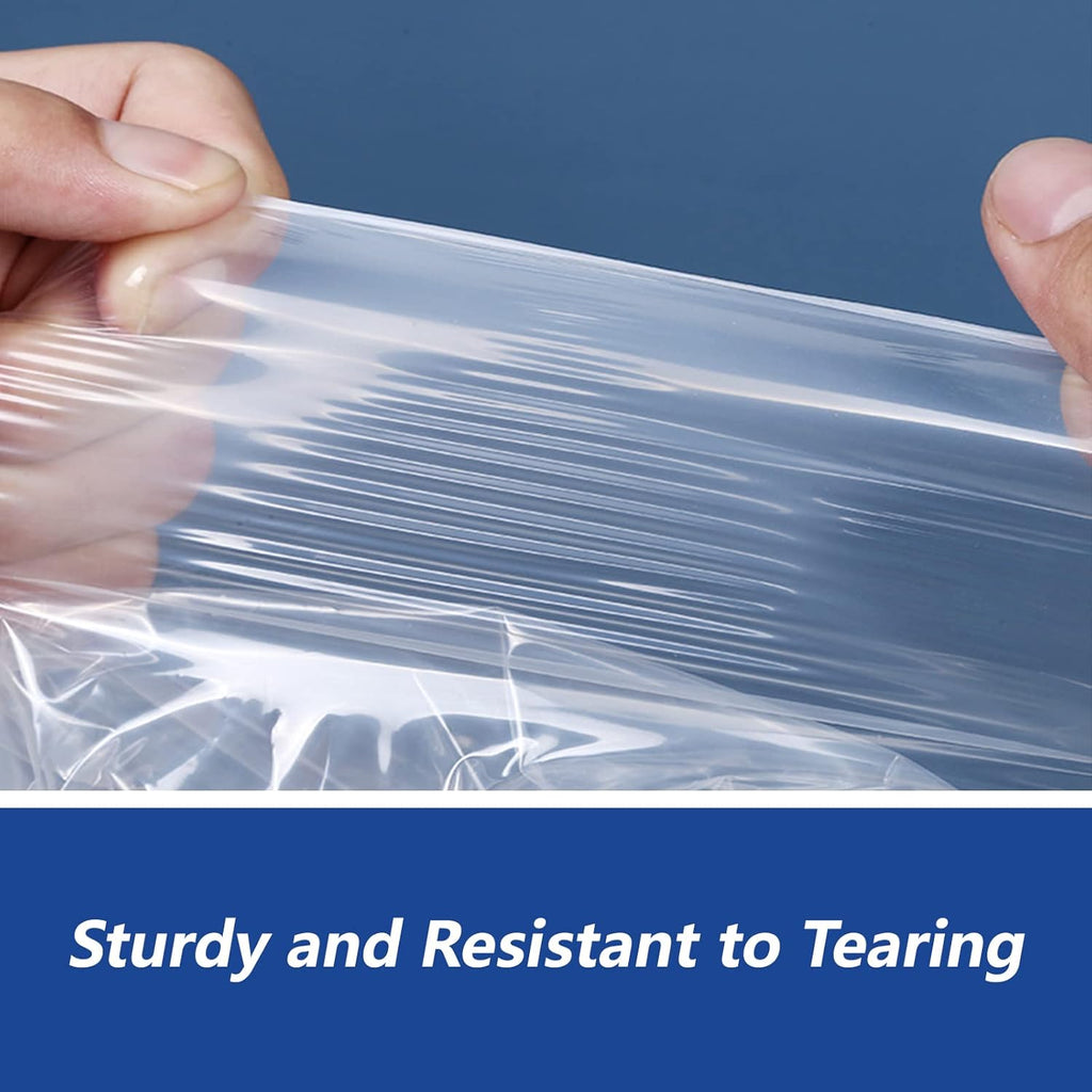 12" x 15" (100 Count) Clear Poly Bags with Suffocation Warning