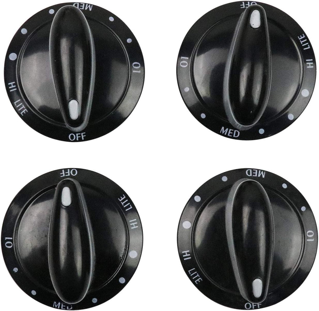 BestParts 74011287 Surface Gas Range Burner Control Knob - Black - 4 Pack