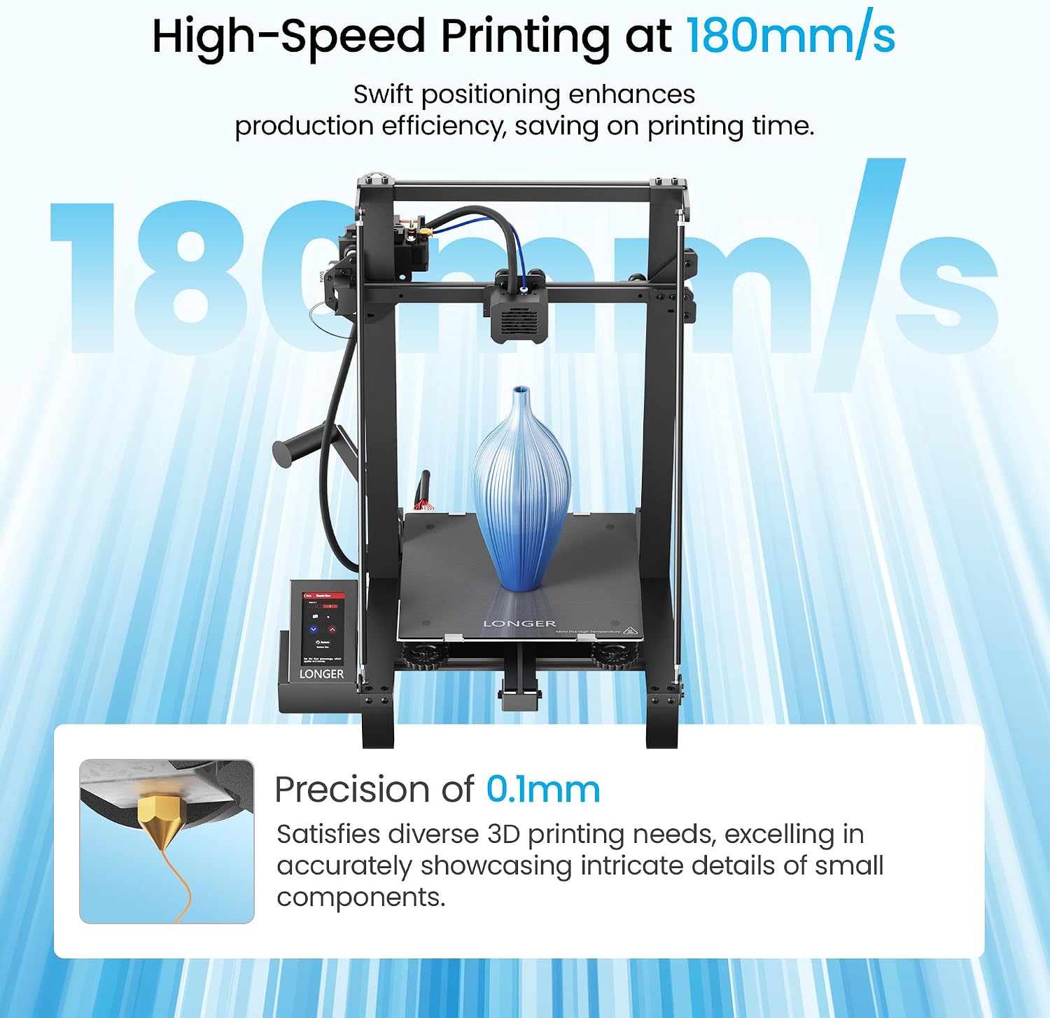 LK5 Pro 3 3D Printer, 11.8x11.8x15.7in Large Printing Size with Resume Printing FDM 3D Printer Fully Open Source