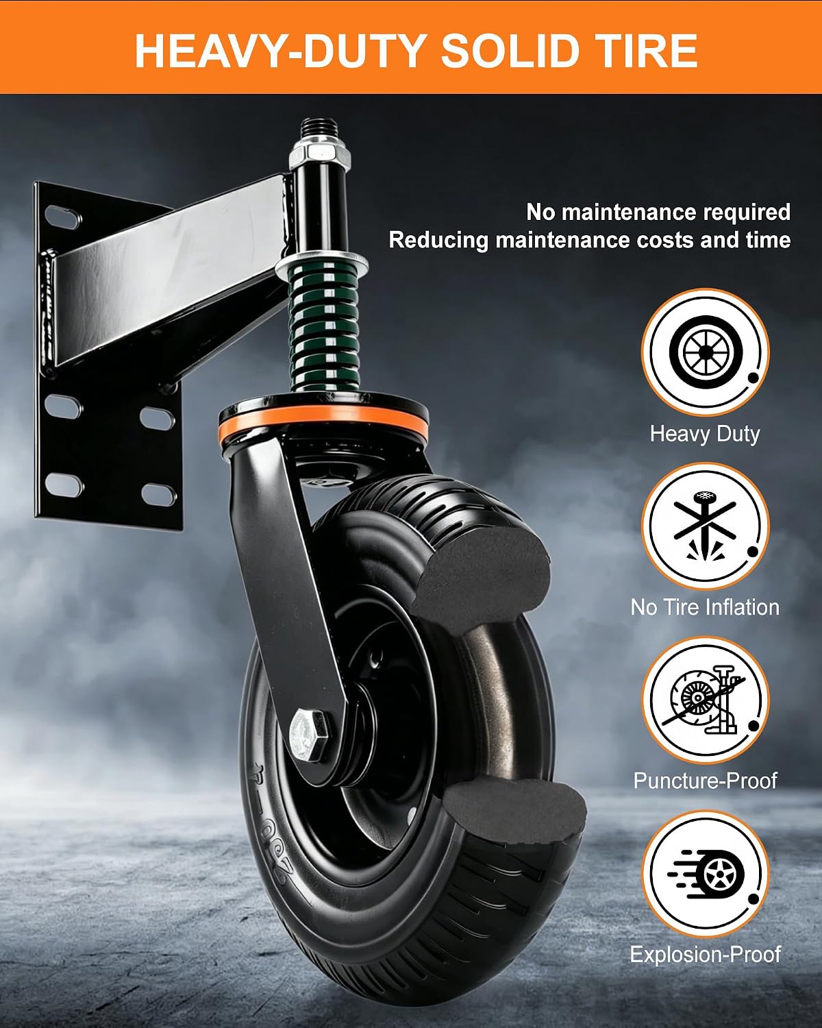Gate Wheel - 8inch Heavy Duty Gate Wheels for Wooden Gate and Fence or Farm Metal Tube Swing Gate, Gate Caster with