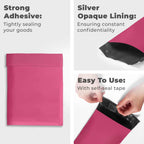 Small Poly Mailers 7.5x10, Solid Pink Shipping Bags - Tear And Puncture Free Poly Bags - Water Resistant Mailing Bags