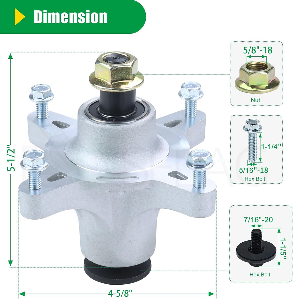 2 Pack 139-3214 Spindle Assembly for Toro 42" SS4225 Deck Rebuild