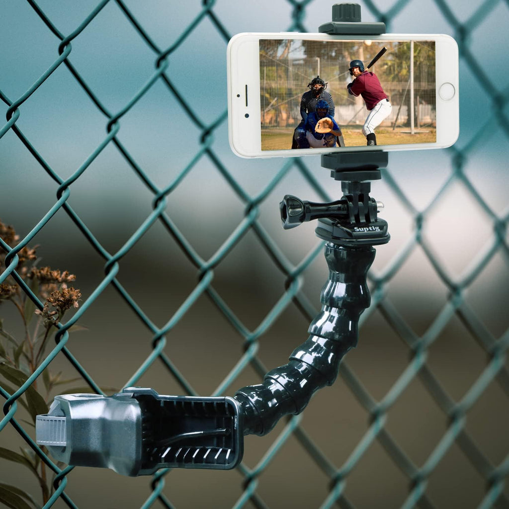 Phone Holder Desk Gooseneck Mount, Cell Phone Clamp Clip for Pole, Mount Stand, Compatible for iPhone 17 iPhone 16