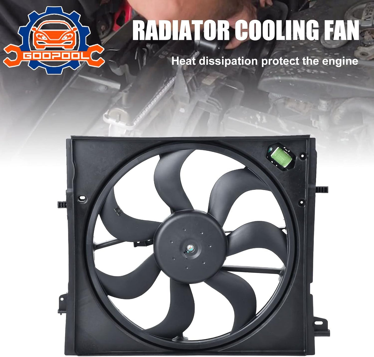 Radiator Cooling Fan Compatible with 2017-2022 Nissan Rogue Sport 2.0L