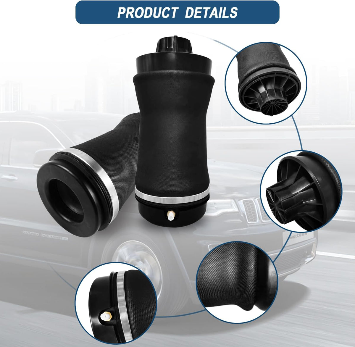 Rear Air Suspension Spring Bag Replacement Compatible with Jeep Grand Cherokee 2011 2012 2013 2014 2015 68029912AE 68029911AB 68029912AC 68029912AD