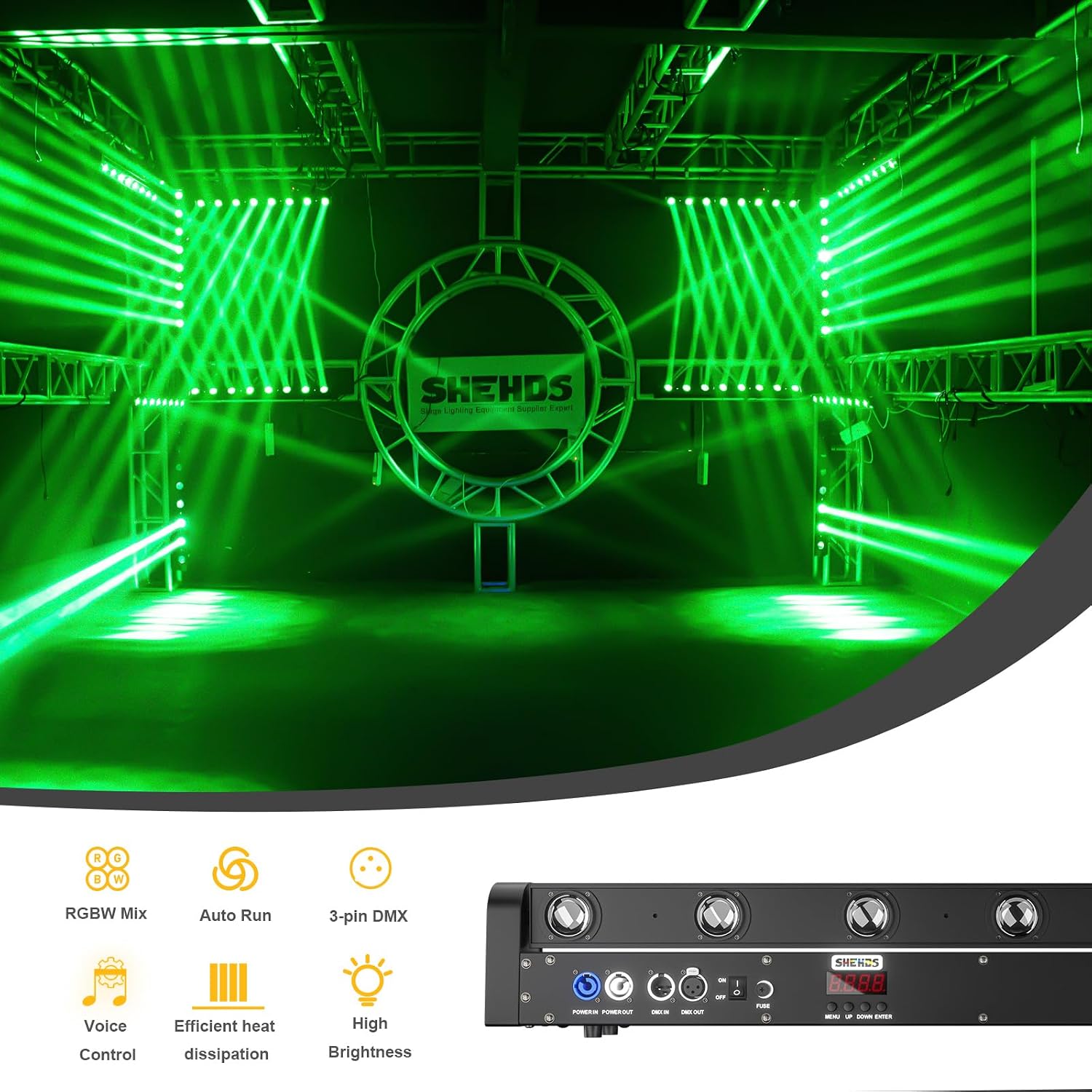 Moving Head Led Light Bar LED 8x12W, RGBW 4IN1 | Beam & Dazzling Effect, 8° Lens, 180° Tilt,DMX & Sound Control dj