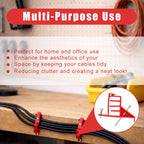 100 Pack Multi-Cable Staples with Steel Nails, Red Cable Stackers