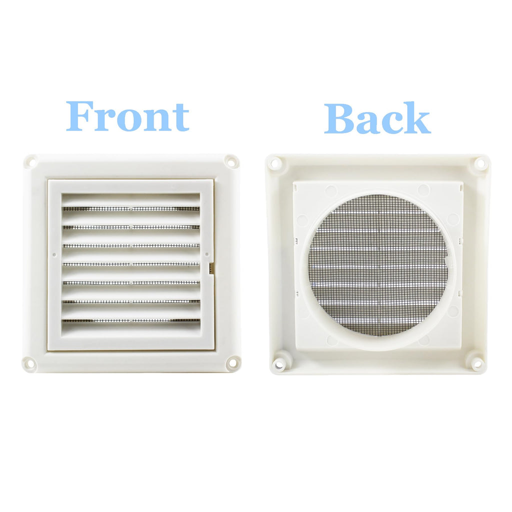 Amonk 4" Dryer Vent Cover for Wall with Replaceable Filter Screen, White