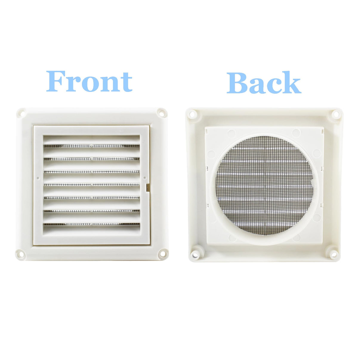 Amonk 4" Dryer Vent Cover for Wall with Replaceable Filter Screen, White