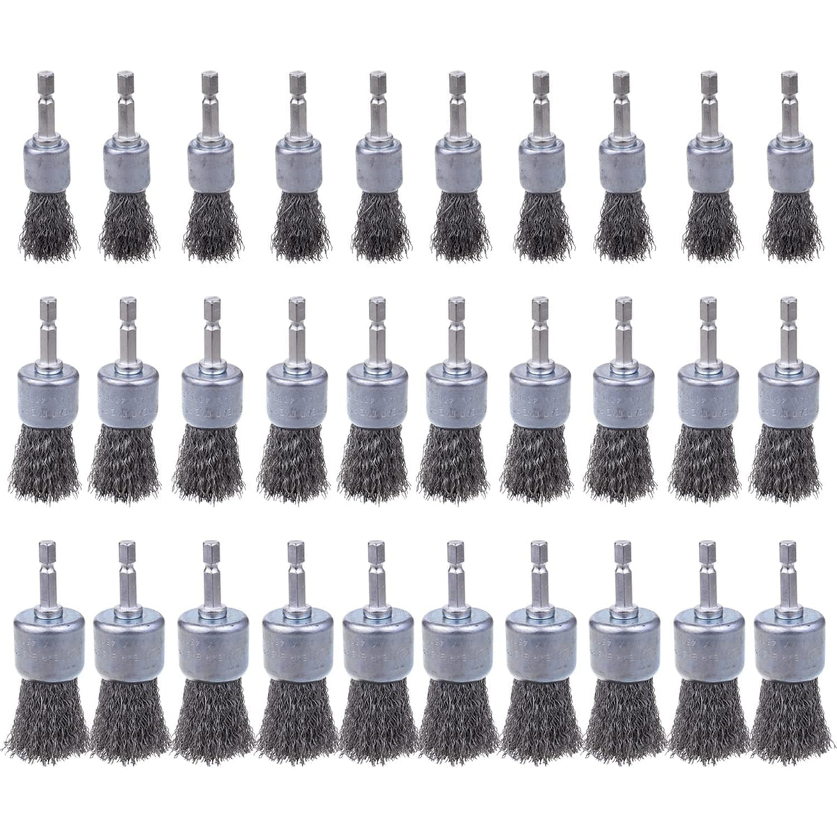 Rocaris 30 Pack Carbon Steel Wire Wheel Brush with 1/4-Inch Hex Shank