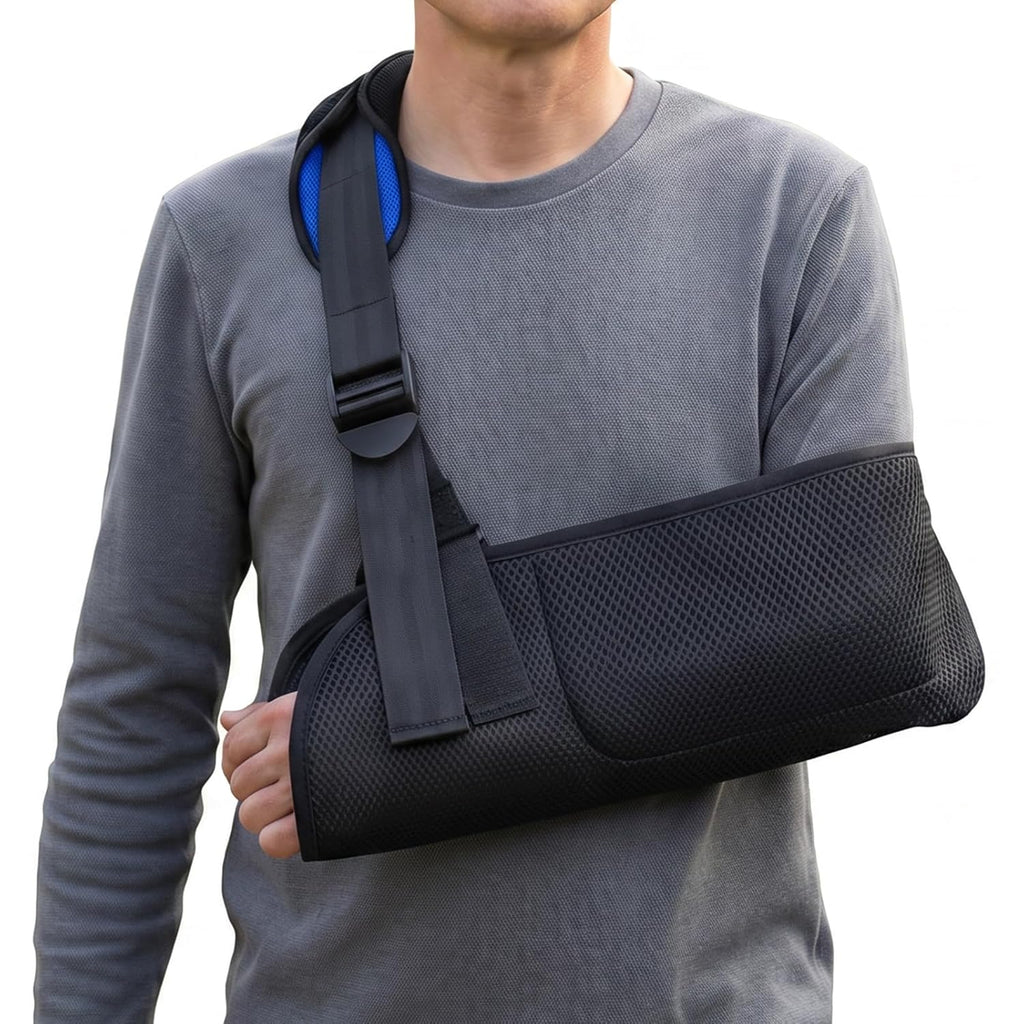 Arm Sling, Shoulder Immobilizer Breathable Sling for Shoulder Injury, Shoulder Sling Immobilizer with Foam Neck Left