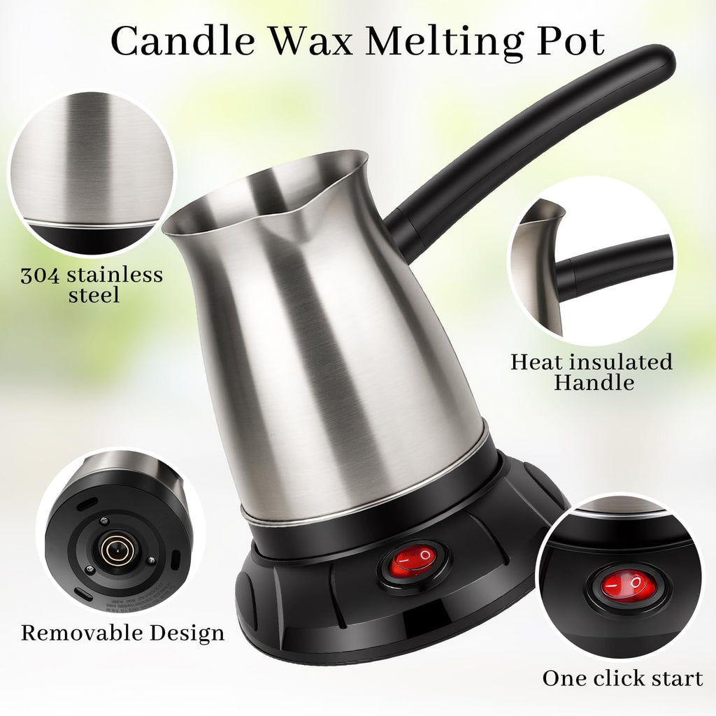 Wax Melter for Candle Making, Soy Candle Making Kit with Wax Melting Pot, DIY Candles Making Supplies Including 1lbs