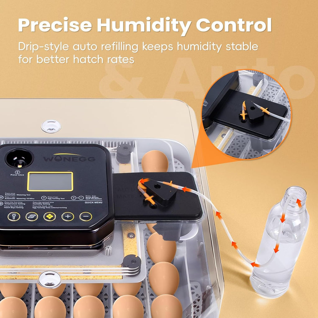 48 Incubators for Hatching Eggs, Egg Incubator with Automatic Egg Turning and Humidity Control, Temp Control, Egg