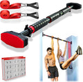 Pull Up Bar for Hallway or Doorway 6-piece Set with Two Attachable Resistance Bands/Handles, Training Manuals, No