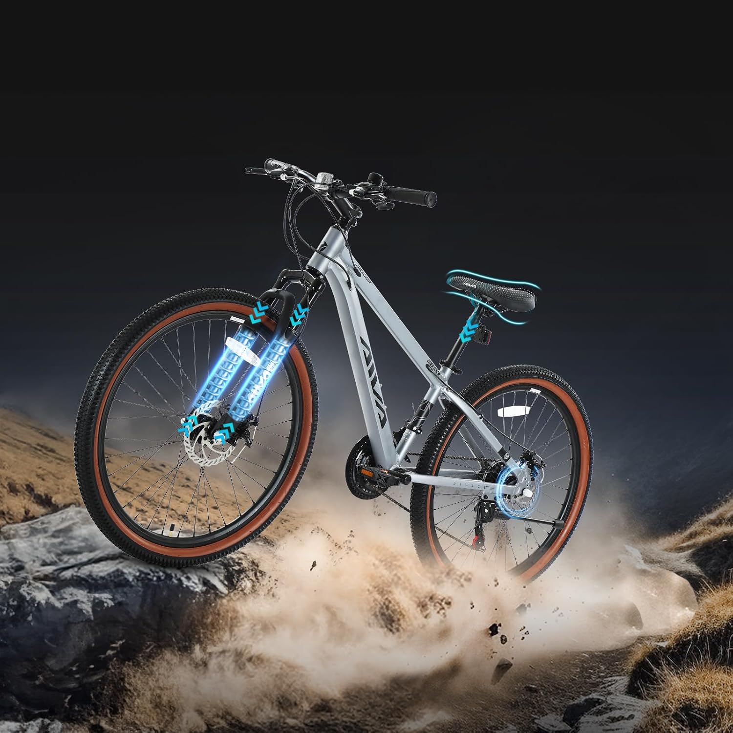 Mountain Bike, 24/26/27.5 Inch Outdoor Cycling Bike, 8/21 Speed Lightweight Aluminum Frame | Dual Disc Brakes