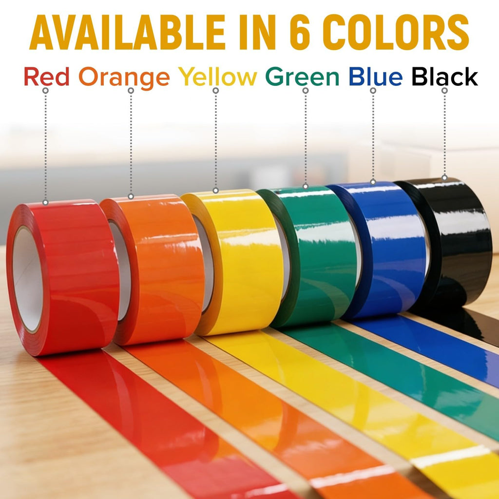 3" x 110 Yards Yellow Packing Tape, 4 Rolls - 2.0 Mil Carton Sealing Tape