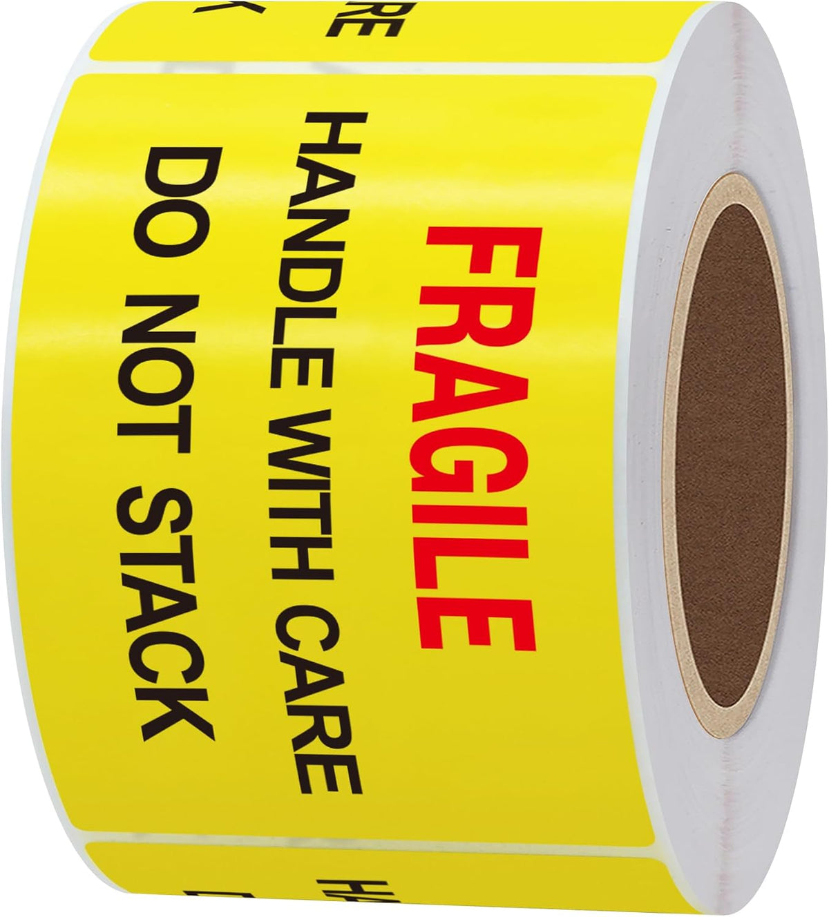 2x3 inch 300pcs Fragile Stickers for Shipping Moving Handle with Care Do Not Stack Yellow Warning Labels (Type 1)