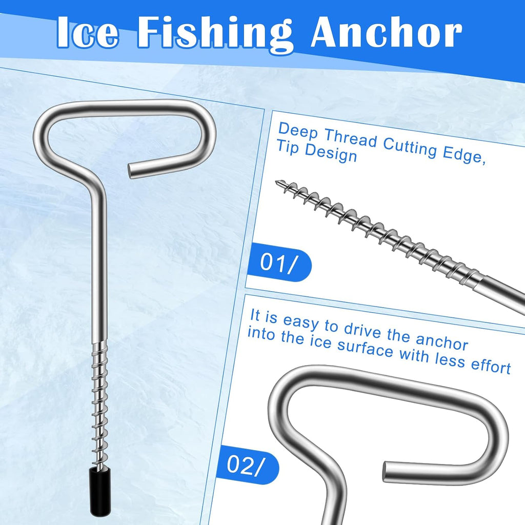 14 PCS Ice Anchor Drill Adapter Kit Universal Ice Anchor Tool Auger Ice Fishing Anchor Adapter Ice Shanty Anchors for