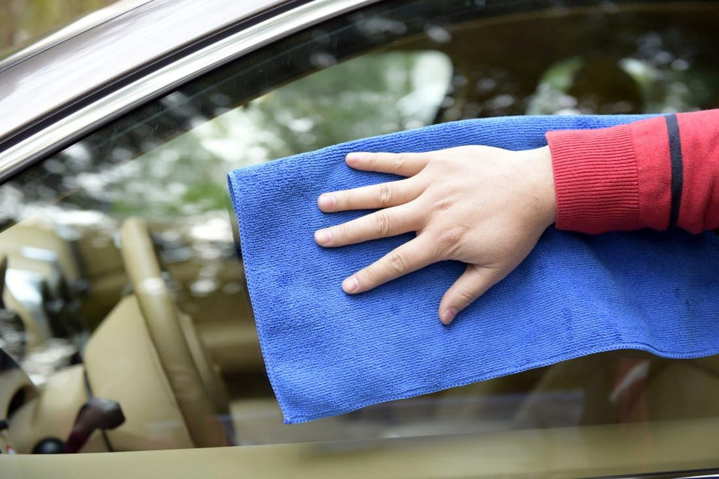 Premium Microfiber Detailing Towels, 340 GSM Lint Free Car Buffing Waxing Polishing Drying Towels (6, Blue, 16x16 Inch)