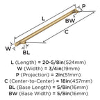 18" Bar Pulls Champagne Bronze Appliance Pull