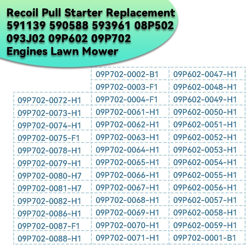 591139 590588 593959 Recoil Starter for Lawn Mower 500E Pull Start Assembly