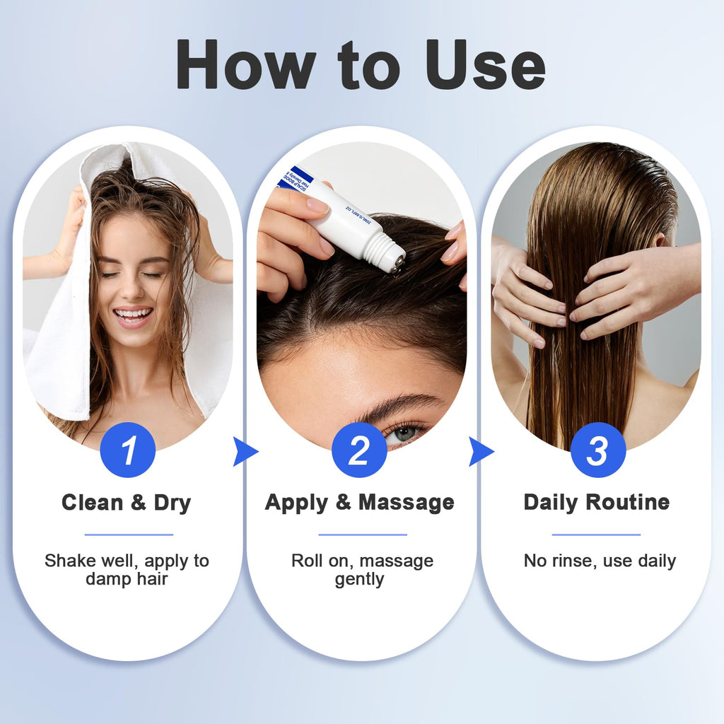 Scalp Serum with Deoxyribose with Roller Applicator for Fuller Looking Hair