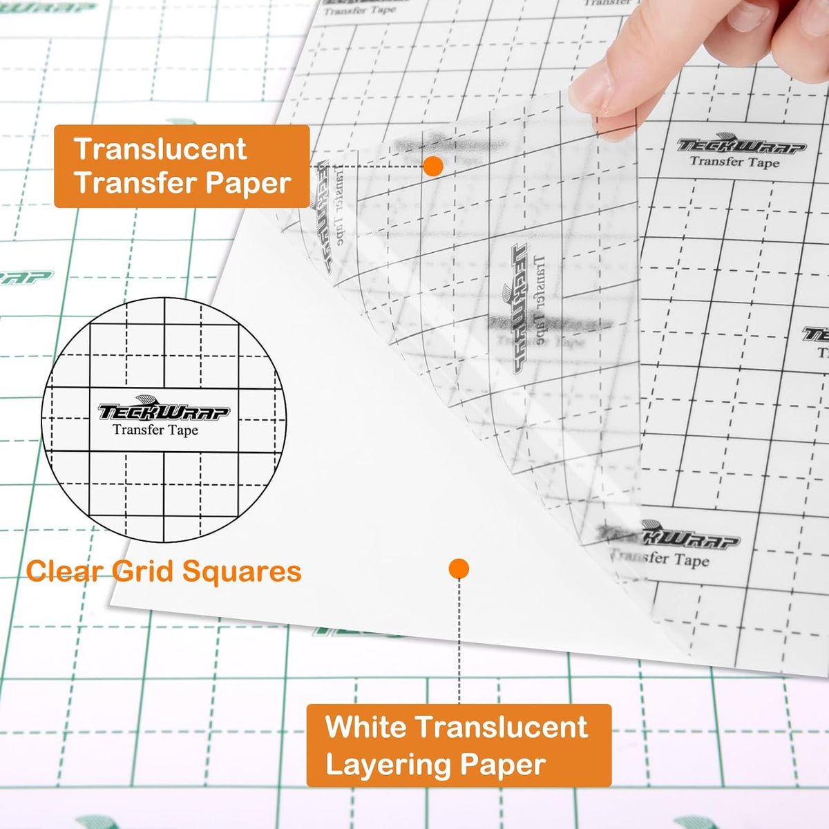 Black Grid Transfer Tape for Vinyl Roll-12INCH x 10 FT w/Alignment Permanent Adhesive Vinyl for DIY Decals, Signs