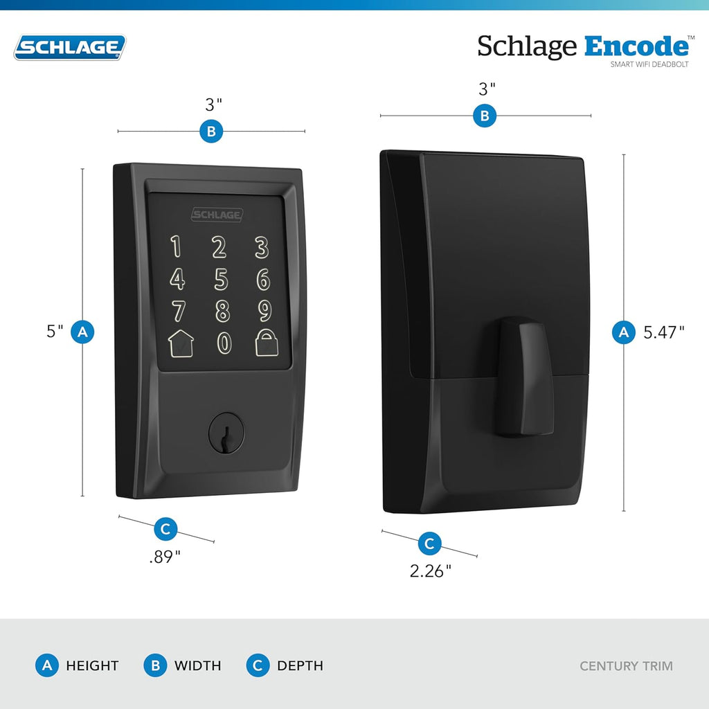 Encode Smart Wi-Fi Deadbolt Lock with Touchscreen Keypad, Keyless Front Door Entry, App Control, Alexa, Google Home