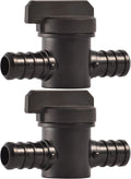 SharkBite 1/2 Inch Poly Crimp Ball Valve, Pack of 2, PEX Pipe, PE-RT, 24606Z2