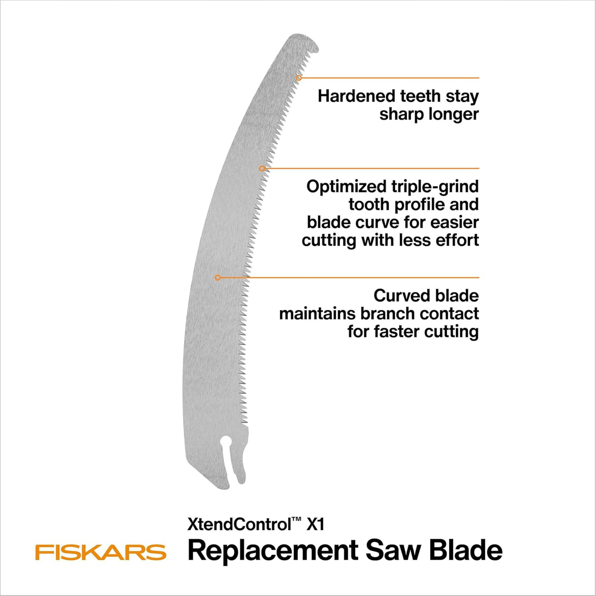 Fiskars XtendControl X1 Replacement Pruning Saw Blade, Curved, 15"