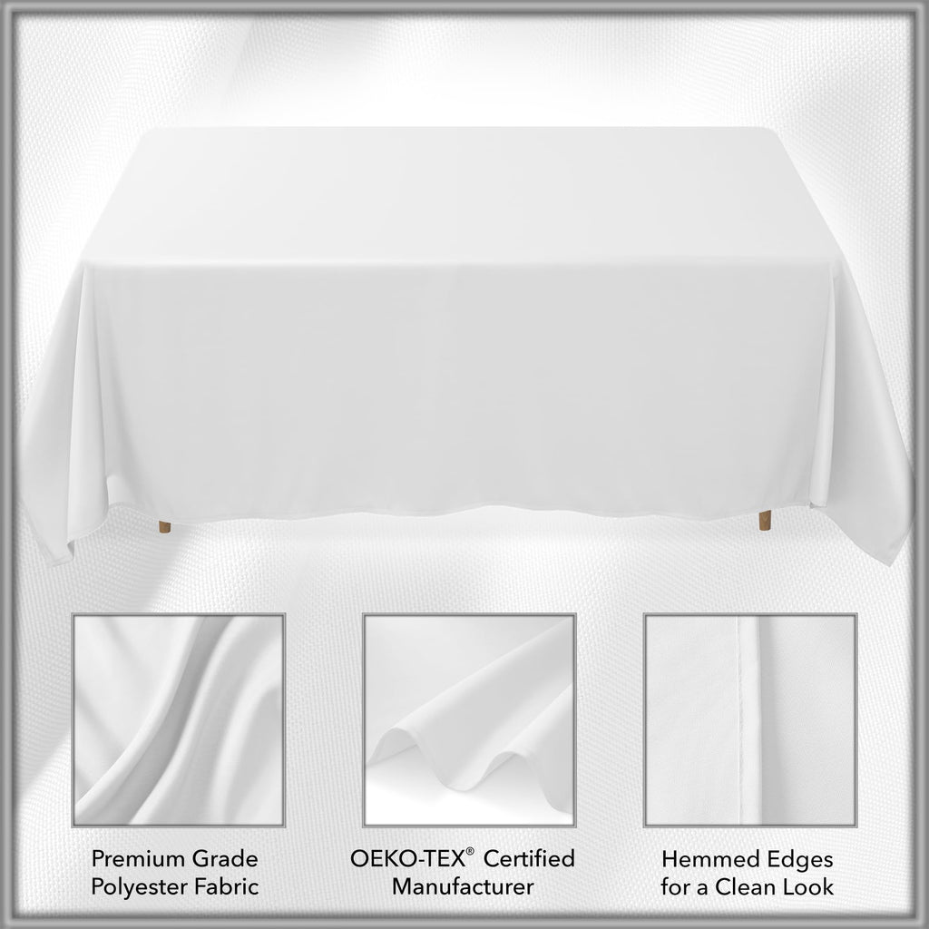 90 x 156 Inch Rectangular Tablecloth, Washable Polyester Fabric Table Cloth for Dining Tables, Parties, Restaurants