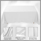 90 x 156 Inch Rectangular Tablecloth, Washable Polyester Fabric Table Cloth for Dining Tables, Parties, Restaurants