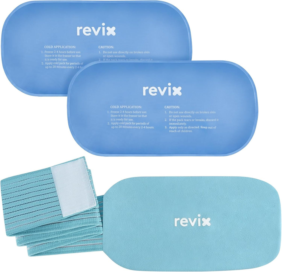 Ice Pack for Injuries Reusable, 2-Pack Hot & Cold Gel Wrap with Strap