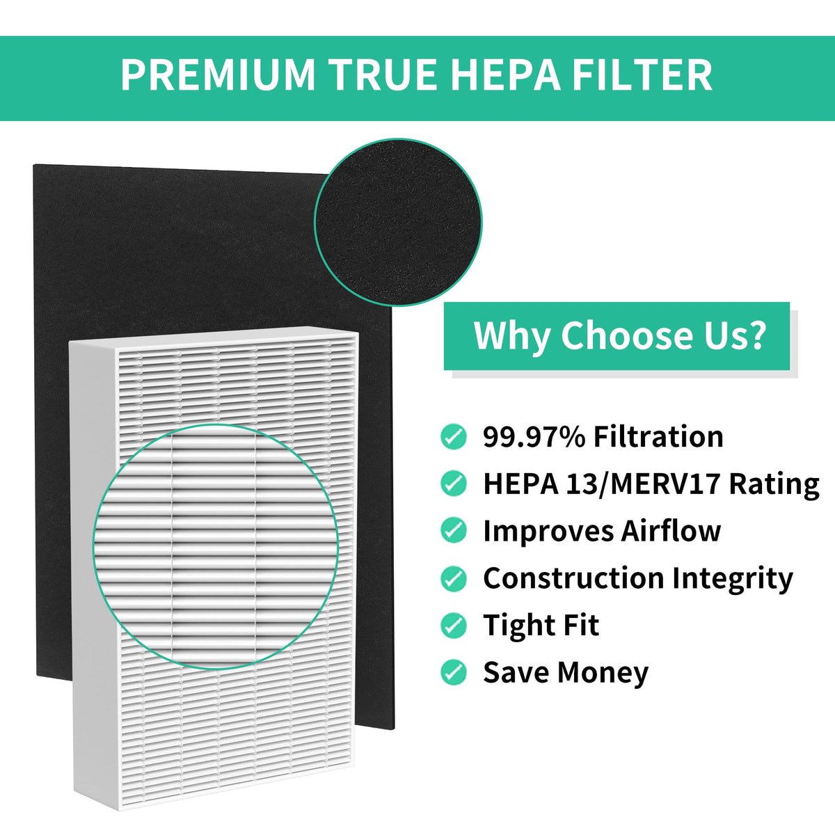 HPA300 HEPA Filter Replacement Compatible with Honeywell Air Purifier