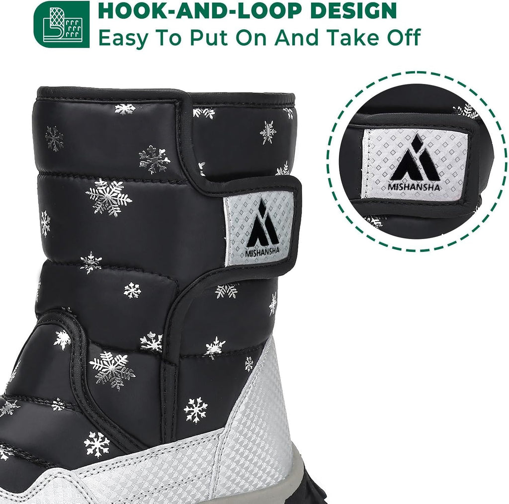 Girls Boys Snow Boots for Kids Warm Water-Resistant Winter Boots