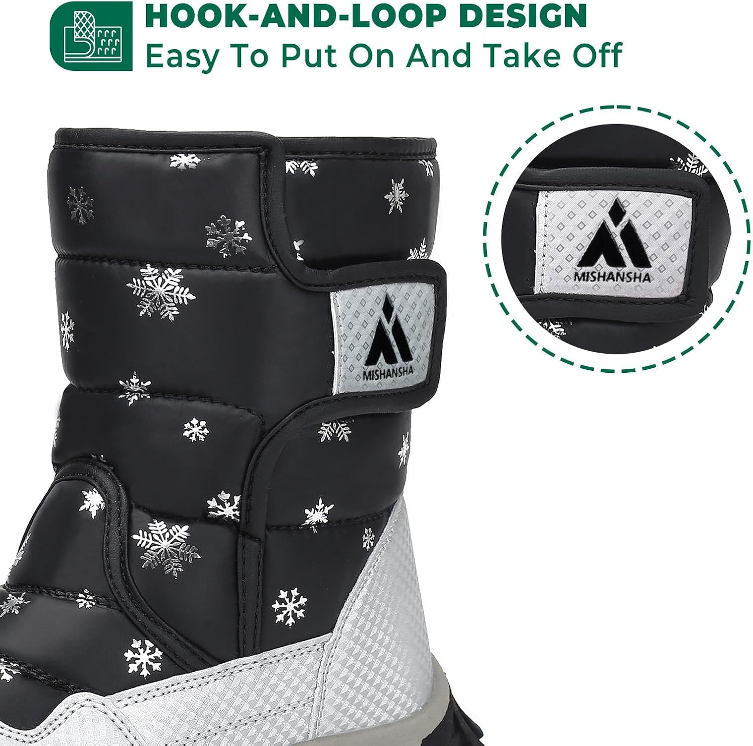 Girls Boys Snow Boots for Kids Warm Water-Resistant Winter Boots