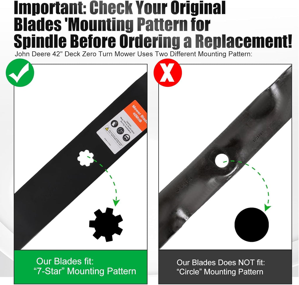 GY20850 Mulching Blades for John D-eere D130 S100 D105 D110 Mower | 7 Star,E100 LA105 D100 E130 E120 D125 E110 LA125