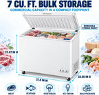 7 Cu. Ft. Commercial Deep Chest Freezer, Locking Stay-Open Lid, White