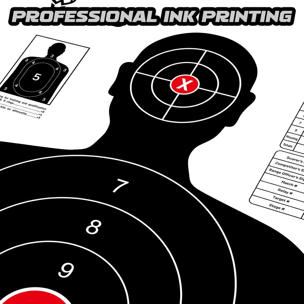 Shooting Range Silhouette Paper Target - 23X35 Inches - Suitable for Handguns, Rifles, Airguns, BB Guns