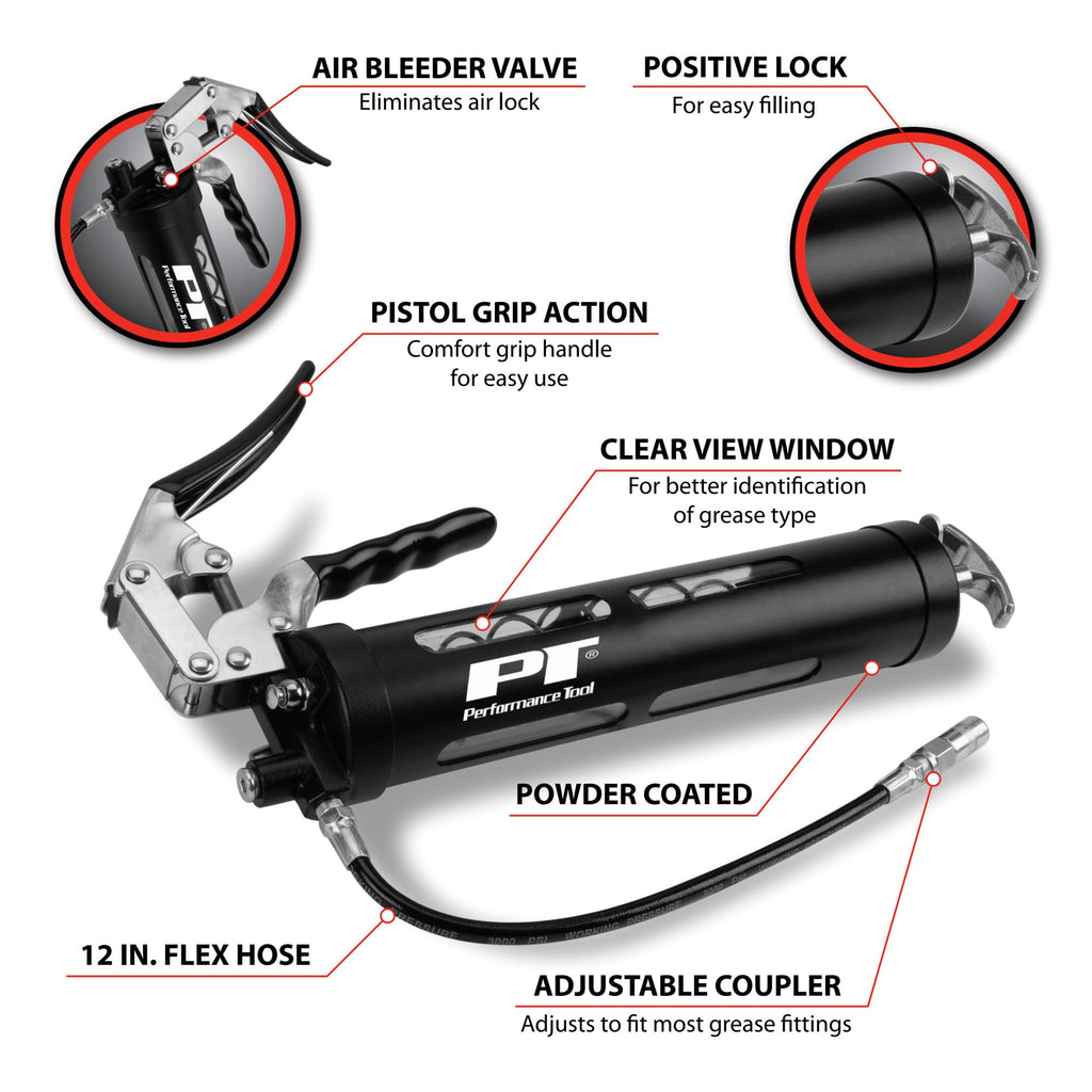 Performance Tool W54294 Clear View Pistol Grip Grease Gun