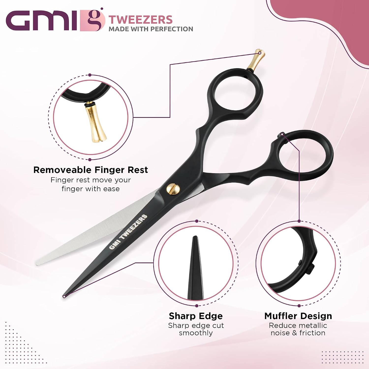 GMI-TWEEZERS-Hair Cutting Scissors for Professionals, and Home Use -Professional Barber Scissors-Hair Scissors for
