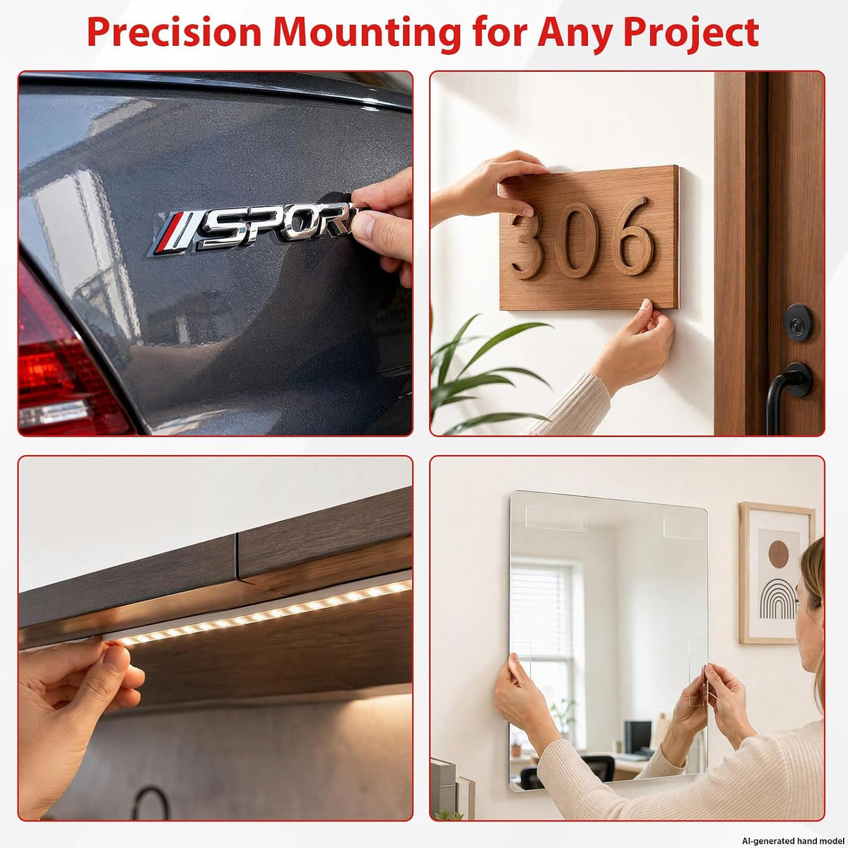 Heavy Duty Double Sided Mounting Tape, 32 Ft x 0.6 Inch Clear Acrylic
