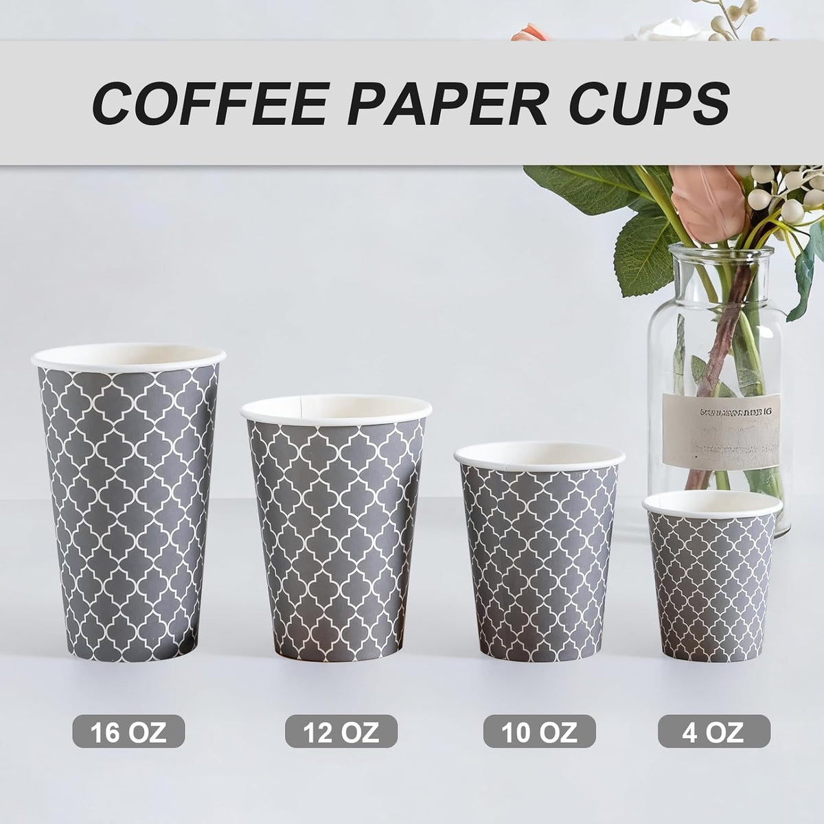 Coffee Cups 4oz 600Pack, Disposable Paper Cups, Small Hot Cups