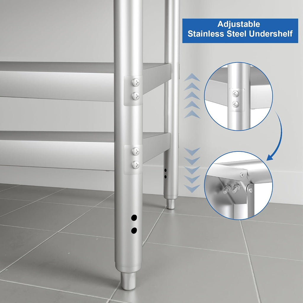 Hardura Stainless Steel Prep Table 24x48 Inch