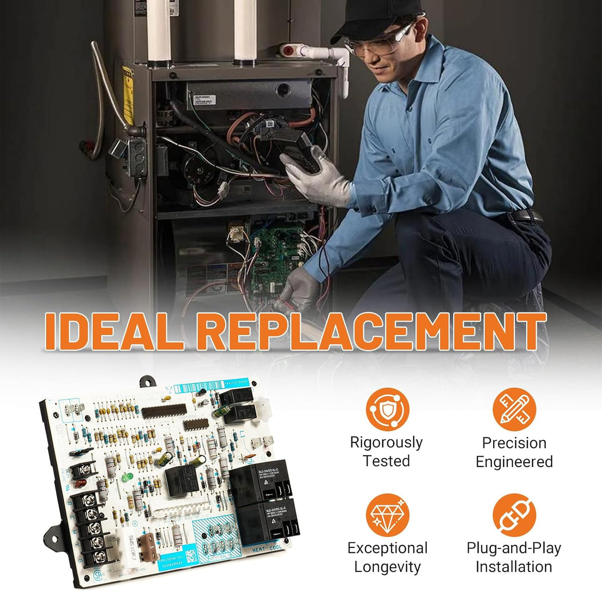 Upgraded HK42FZ018 OEM Furnace Control Board Fits for Carrier 1172550, CEPL130590-01, CEBD430590-10A Control Circuit Board, Fit for Heil Integrated Circuit Panel HVAC Systems (1-Year Worry Free)