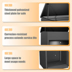 33.5Inch/85CM Express Package Delivery Boxes for Outside, Home Large Space Black Parcel Drop Boxes with Lock