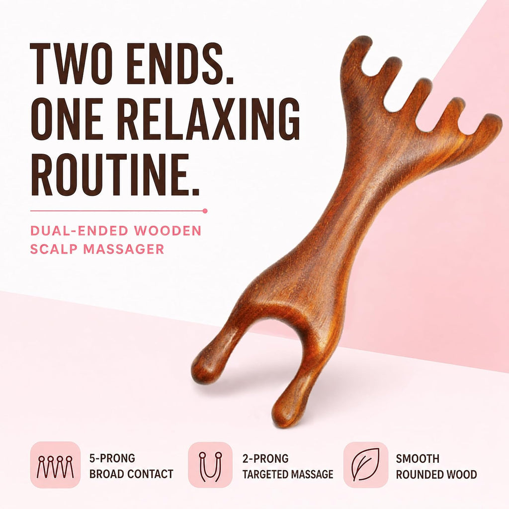 3-Piece Wooden Hair Brush Set with Boar Bristles & Wide Tooth Comb | A 3-piece wooden hair brush set for gentler